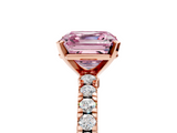 Rose gold Fancy Pink Asscher  Solitaire Diamond with Pavé Band and Four-Prong Setting_22