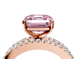 Rose gold Fancy Pink Asscher  Solitaire Diamond with Pave and Channel Set Band_20