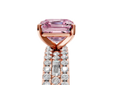 Rose gold Fancy Pink Asscher  Solitaire Diamond with Pave and Channel Set Band_21