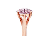 Rose gold Fancy Pink Asscher  Solitaire Engagement Ring with Four-Prong Setting and Classic Band 1