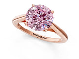 Rose gold Fancy Pink Asscher  Solitaire Engagement Ring with Four-Prong Setting and Classic Band 3