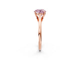 Rose gold Fancy Pink Asscher  Solitaire Engagement Ring with Four-Prong Setting and Classic Band 4