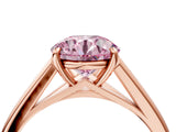 Rose gold Fancy Pink Asscher  Solitaire Engagement Ring with Four-Prong Setting and Classic Band