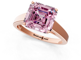 Rose gold Fancy Pink Asscher  Solitaire Engagement Ring with Four-Prong Setting and Tapered Band_21