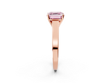 Rose gold Fancy Pink Asscher  Solitaire Engagement Ring with Four-Prong Setting and Tapered Band_22