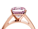 Rose gold Fancy Pink Asscher  Solitaire Engagement Ring with Four-Prong Setting and Tapered Band_24