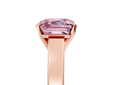 Rose gold Fancy Pink Asscher  Solitaire Engagement Ring with Four-Prong Setting and Tapered Band_25