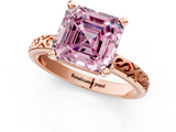 Rose gold Fancy Pink Asscher  Solitaire Engagement Ring with Scrollwork Band and Four-Prong Setting_19