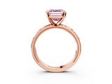 Rose gold Fancy Pink Asscher  Solitaire Engagement Ring with Scrollwork Band and Four-Prong Setting_21