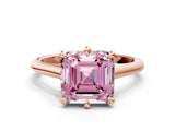 Rose gold Fancy Pink Asscher  Solitaire Engagement Ring with Six-Prong Setting and Classic Band 1