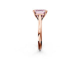 Rose gold Fancy Pink Asscher  Solitaire Engagement Ring with Six-Prong Setting and Classic Band 3