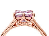 Rose gold Fancy Pink Asscher  Solitaire Engagement Ring with Six-Prong Setting and Classic Band 5