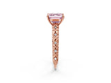 Rose gold Fancy Pink Asscher  Solitaire Floral Milgrain Engagement Ring_38