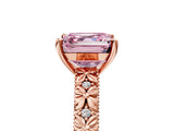 Rose gold Fancy Pink Asscher  Solitaire Floral Milgrain Engagement Ring_41