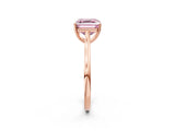 Rose gold Fancy Pink Asscher  Solitaire Heart Prong Engagement Ring with Tapered Band_91