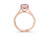 Rose gold Fancy Pink Asscher  Solitaire Heart Prong Engagement Ring with Tapered Band_92
