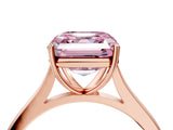 Rose gold Fancy Pink Asscher  Solitaire Heart Prong Engagement Ring with Tapered Band_93