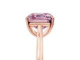 Rose gold Fancy Pink Asscher  Solitaire Heart Prong Engagement Ring with Tapered Band_94