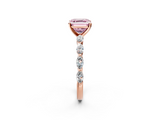 Rose gold Fancy Pink Asscher  Solitaire Marquise Side Stone Prong Setting Ring_19