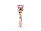 Rose gold Fancy Pink Asscher  Solitaire Marquise Twist Band with Six-Prong Setting_2