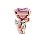 Rose gold Fancy Pink Asscher  Solitaire Marquise Twist Band with Six-Prong Setting_5