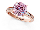 Rose gold Fancy Pink Asscher  Solitaire Pavé Band Prong Setting Ring_1