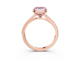 Rose gold Fancy Pink Asscher  Solitaire Pavé Band with Four-Prong Setting_20