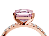 Rose gold Fancy Pink Asscher  Solitaire Pavé Band with Four-Prong Setting_21