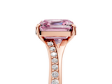 Rose gold Fancy Pink Asscher  Solitaire Pavé Band with Four-Prong Setting_22