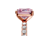 Rose gold Fancy Pink Asscher  Solitaire Pavé Band with Four-Prong Setting_22