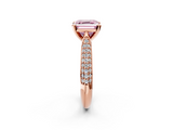 Rose gold Fancy Pink Asscher  Solitaire Pavé Diamond Engagement Ring with Four-Prong Setting_19