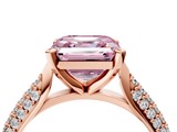 Rose gold Fancy Pink Asscher  Solitaire Pavé Diamond Engagement Ring with Four-Prong Setting_21