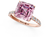 Rose gold Fancy Pink Asscher  Solitaire Pavé Diamond Engagement Ring with Four-Prong Setting_35