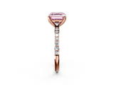 Rose gold Fancy Pink Asscher  Solitaire Pavé Diamond Engagement Ring with Four-Prong Setting_36