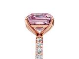 Rose gold Fancy Pink Asscher  Solitaire Pavé Diamond Engagement Ring with Four-Prong Setting_39