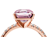 Rose gold Fancy Pink Asscher  Solitaire Pave Diamond Engagement Ring with Four-Prong Setting_4