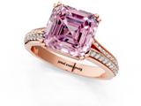 Rose gold Fancy Pink Asscher  Solitaire Pave Split Shank Engagement Ring with Six-Prong Setting_19