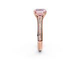 Rose gold Fancy Pink Asscher  Solitaire Pave Split Shank Engagement Ring with Six-Prong Setting_20