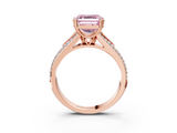 Rose gold Fancy Pink Asscher  Solitaire Pave Split Shank Engagement Ring with Six-Prong Setting_21