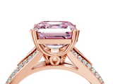 Rose gold Fancy Pink Asscher  Solitaire Pave Split Shank Engagement Ring with Six-Prong Setting_22