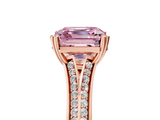 Rose gold Fancy Pink Asscher  Solitaire Pave Split Shank Engagement Ring with Six-Prong Setting_23