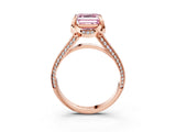 Rose gold Fancy Pink Asscher  Solitaire Pave Split Shank Ring with Four-Prong Setting_72