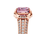 Rose gold Fancy Pink Asscher  Solitaire Pave Split Shank Ring with Four-Prong Setting_74