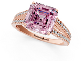 Rose gold Fancy Pink Asscher  Solitaire Split Shank Pavé Diamond Engagement Ring_18