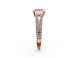 Rose gold Fancy Pink Asscher  Solitaire Split Shank Pavé Diamond Engagement Ring_19