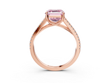 Rose gold Fancy Pink Asscher  Solitaire Split Shank Pavé Diamond Engagement Ring_20