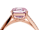 Rose gold Fancy Pink Asscher  Solitaire Split Shank Pavé Diamond Engagement Ring_21