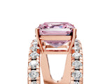 Rose gold Fancy Pink Asscher  Solitaire Split Shank Pave Diamond Ring_71