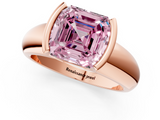 Rose gold Fancy Pink Asscher  Solitaire Tension Set Diamond Ring with Wide Band_55