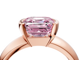 Rose gold Fancy Pink Asscher  Solitaire Tension Set Diamond Ring with Wide Band_58